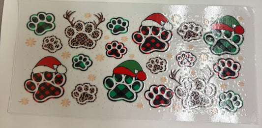Cup wraps uvdtf Christmas plaid paw prints