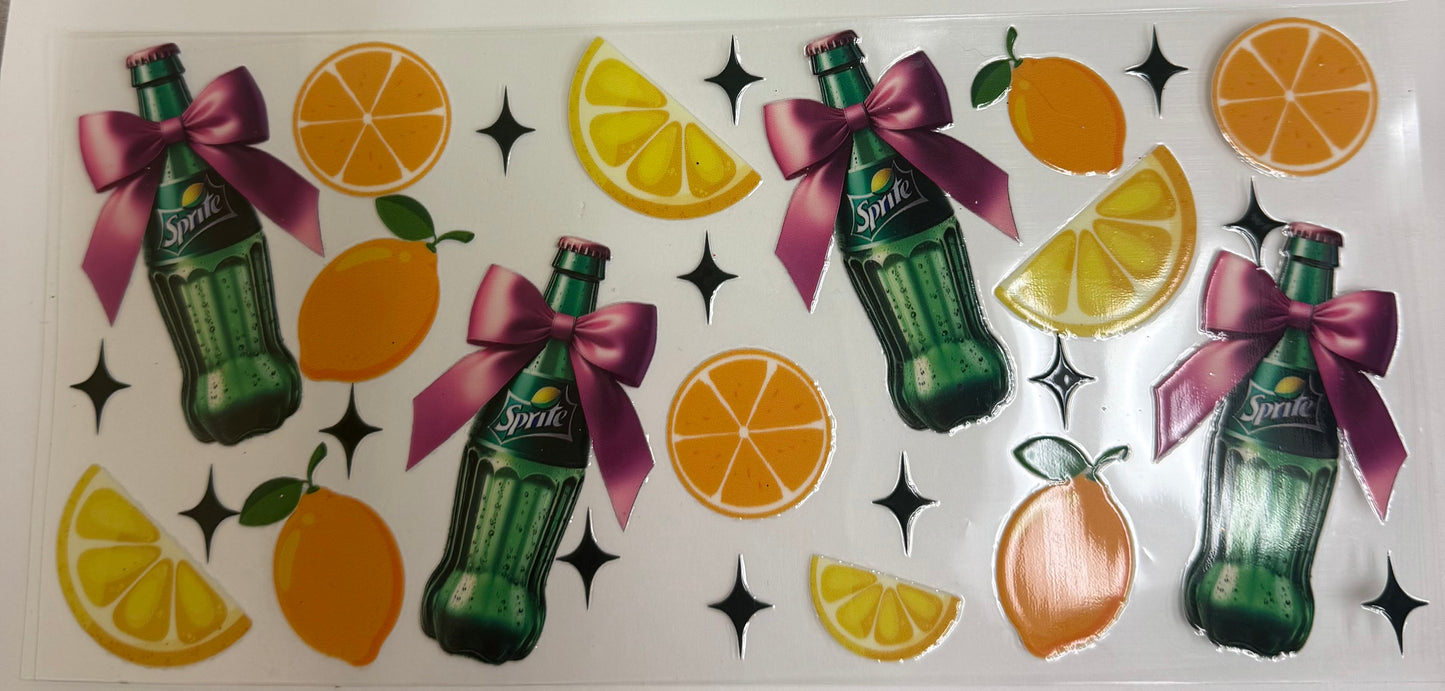 Cup wraps uvdtf Sprite with bows and lemons