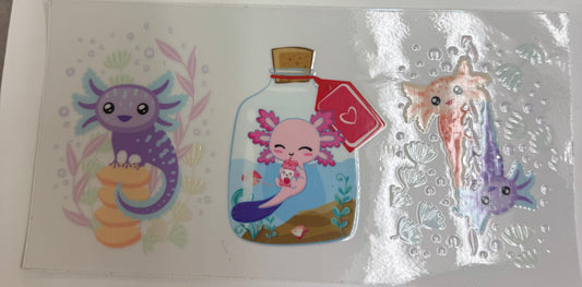 Cup wraps uvdtf  Axolotl in bottle under the sea
