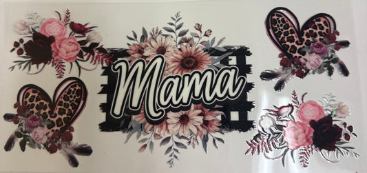Cup wraps uvdtf Mamma pink hearts and floral