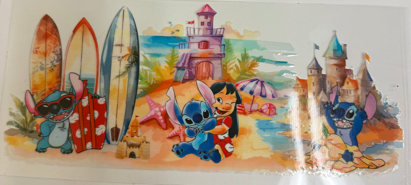 Cup wraps uvdtf Stitch at beach