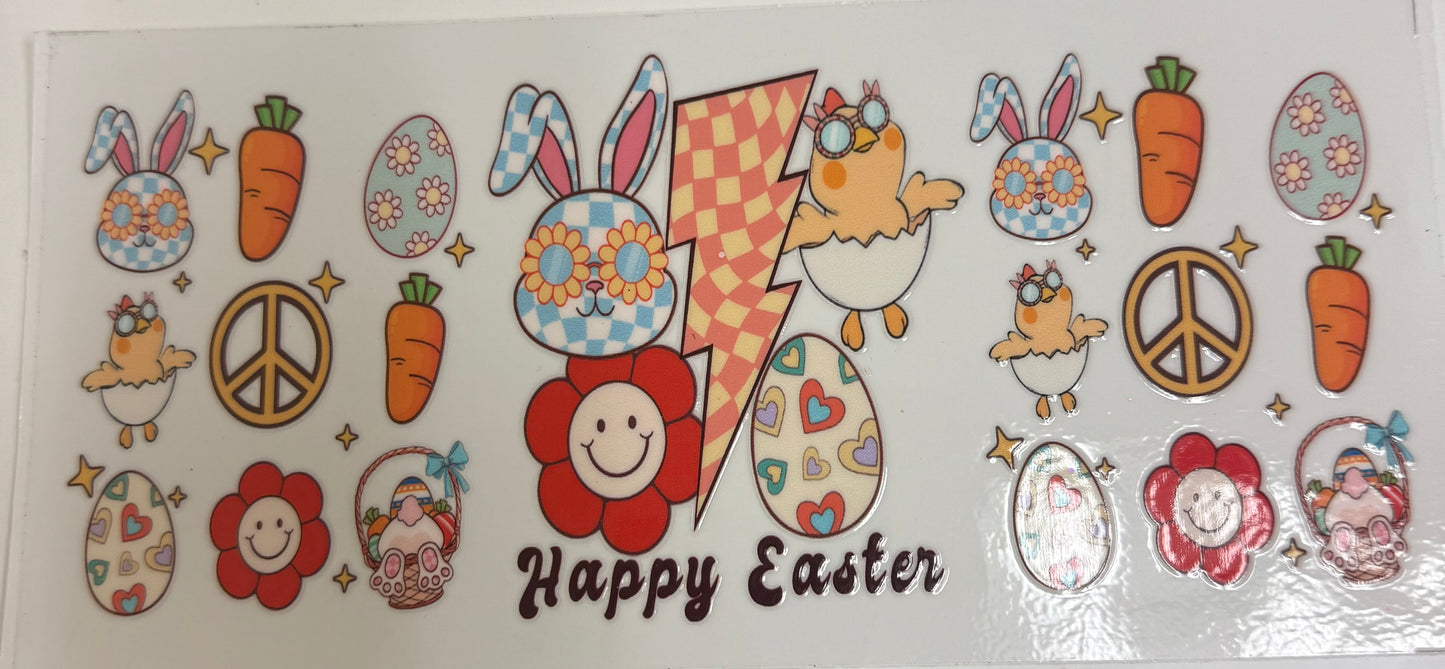 Cup wraps uvdtf Happy Easter peace signs  chickens floral eggs