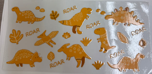 Cup wraps uvdtf Golden dinosaur