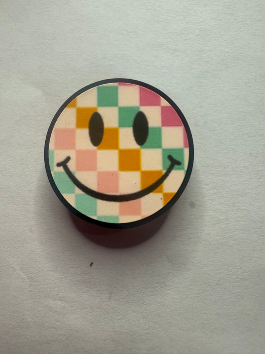 Focal 2d checkered smiley  face