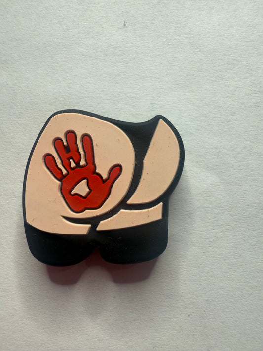 Focal 2d  Butt cheeks with hand print