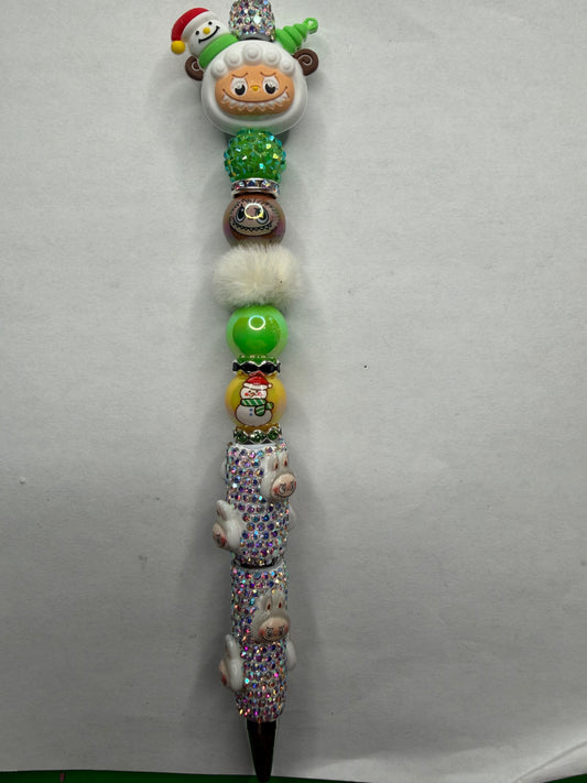 Premade ready to ship Christmas labubu pen