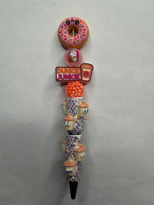 Premade ready to ship Dunkie junkie pen with donut topper
