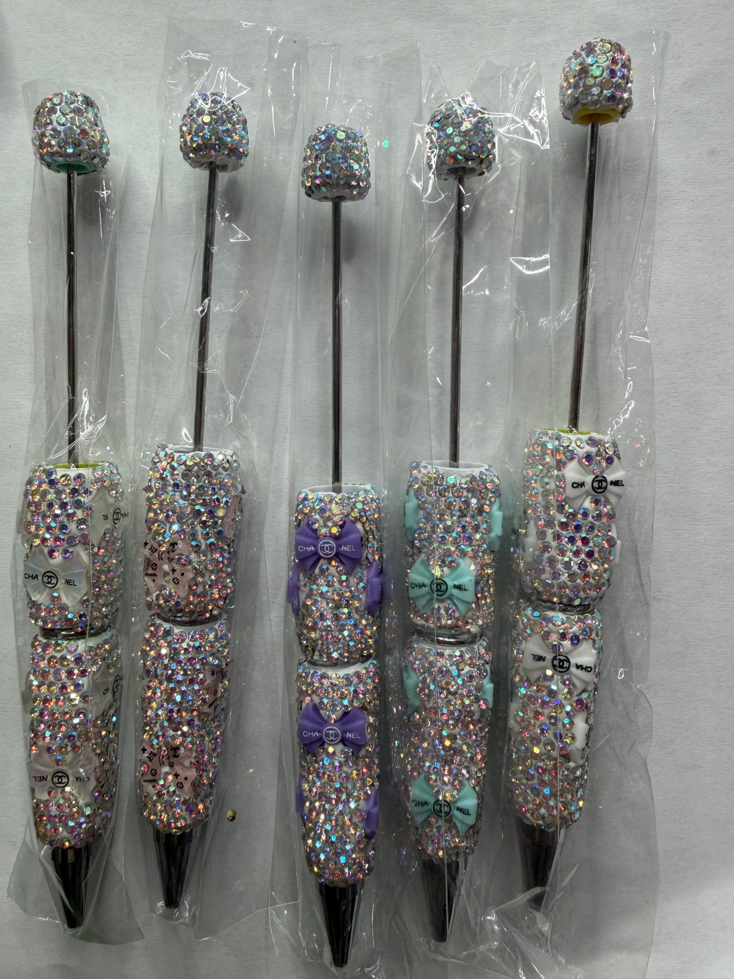 Beadable pens just the pen Cc rhinestone bow pen 5 colors