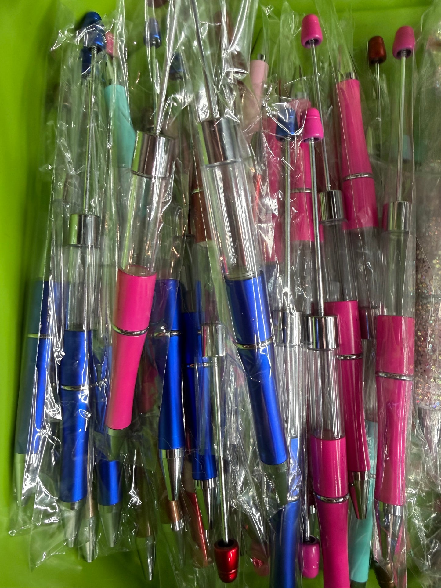 Beadable pens just the pen Plain snowglobe pen mystery color