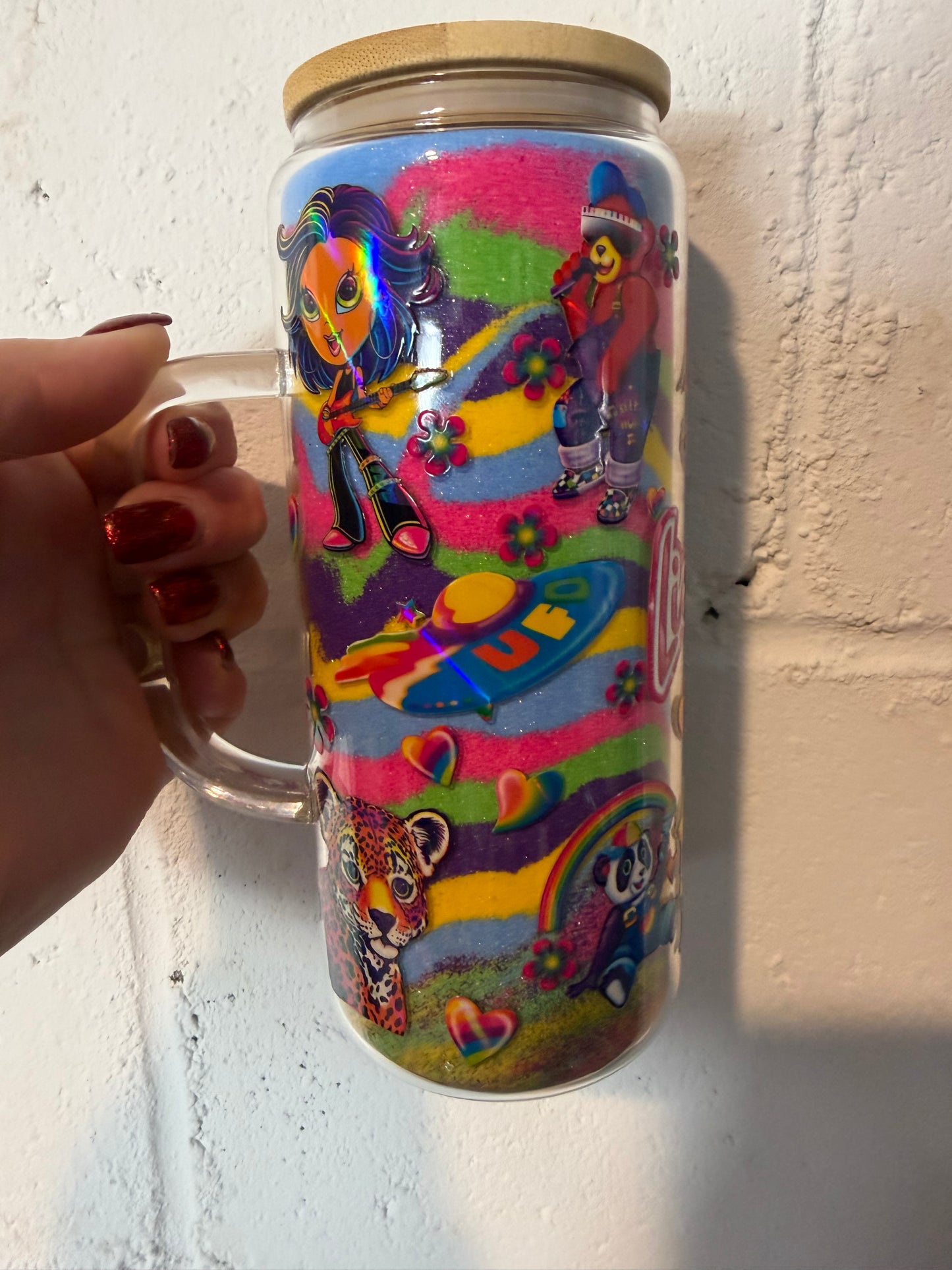 Premade ready to ship! 20oz handle glass