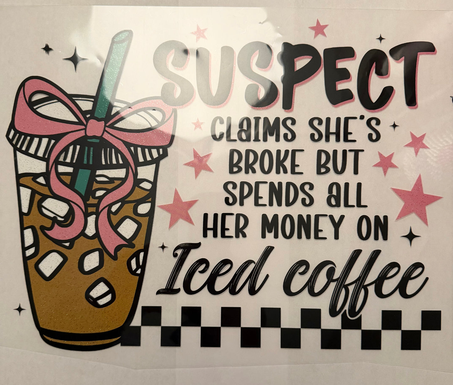 custom dtf prints suspect claims to be broke but had money for ice coffee