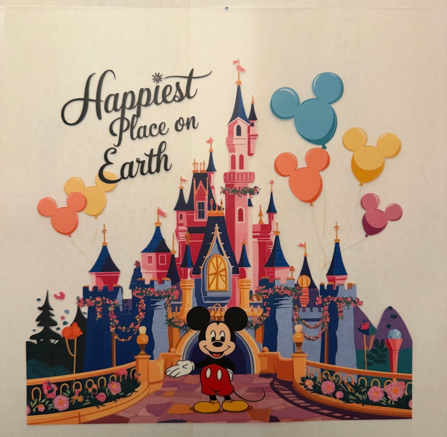 Custom dtf prints Happiest place on earth Mickey
