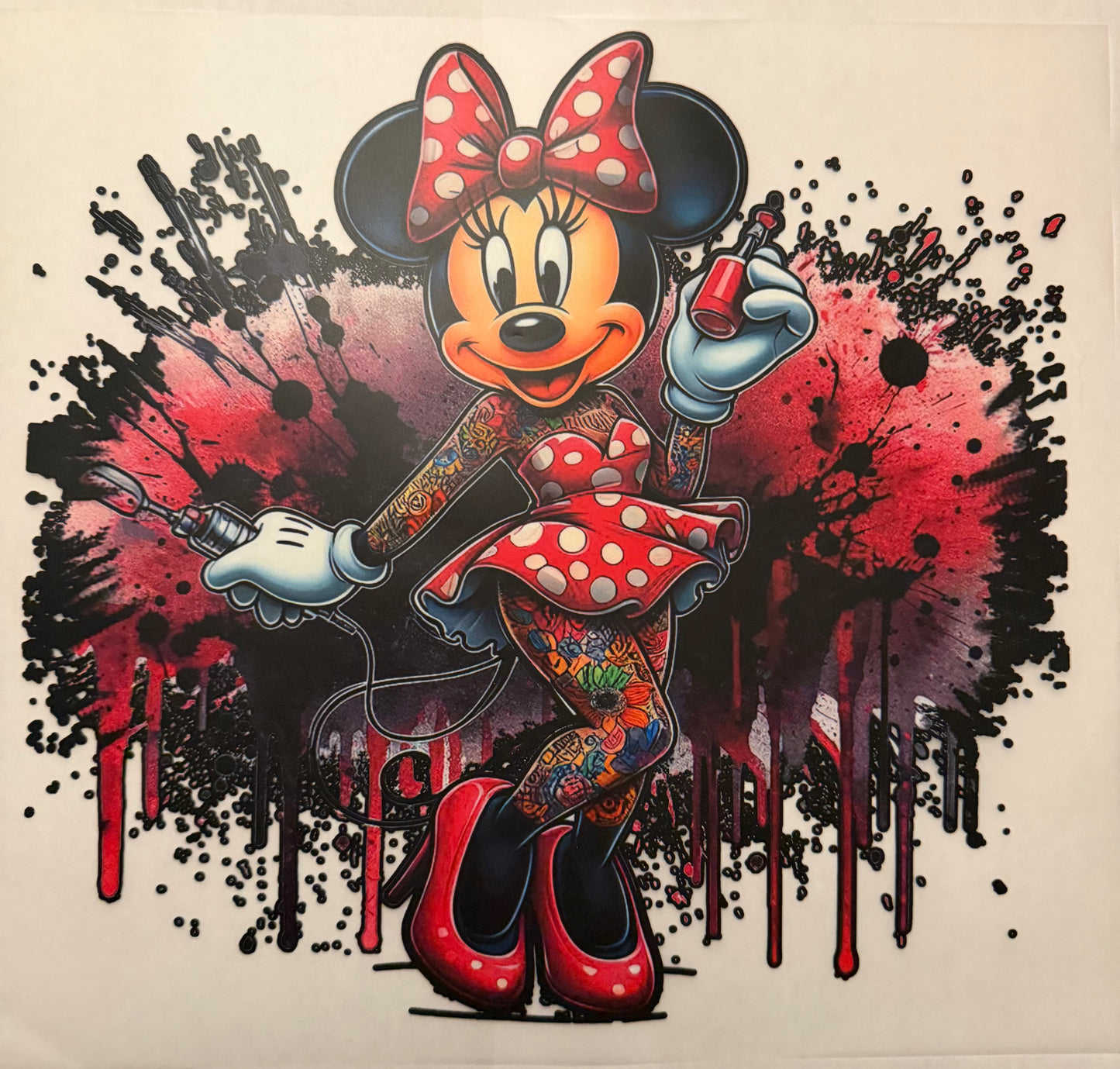 Custom dtf prints tattooed Minnie