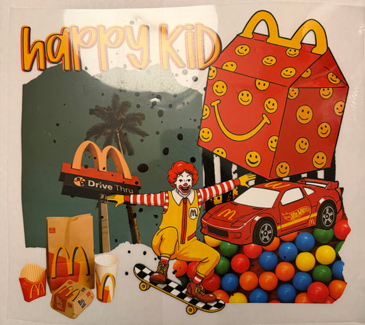 Custom dtf prints McDonald’s happy kid