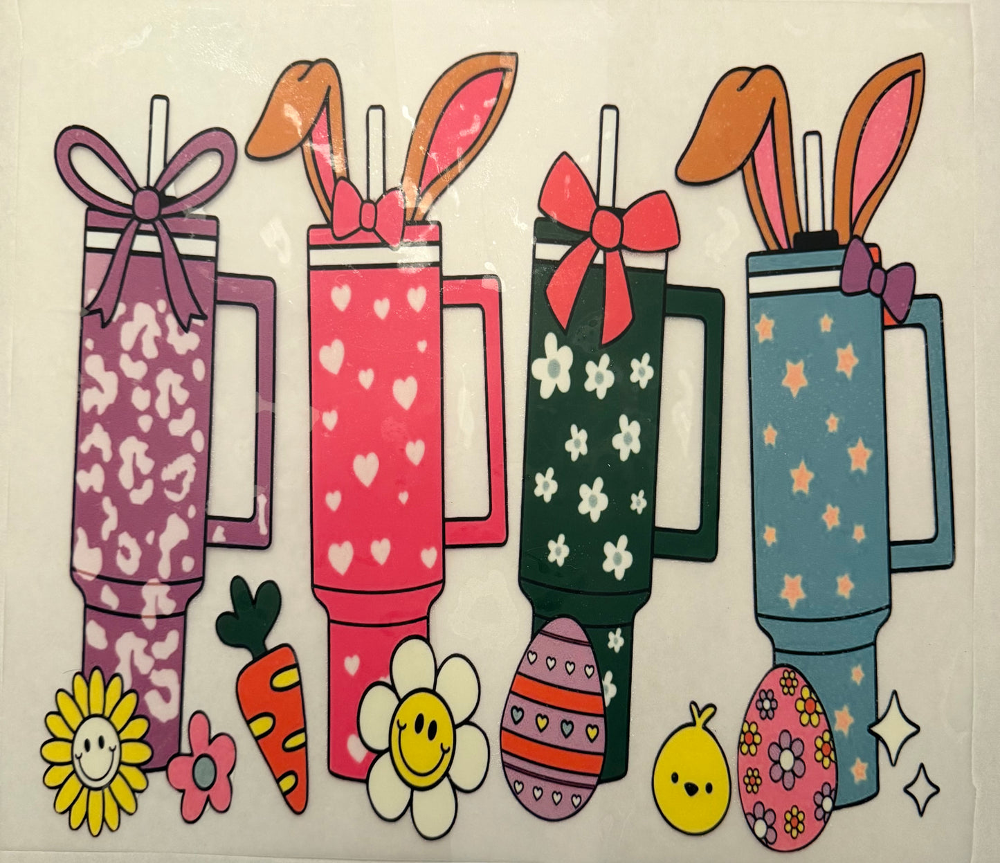 Custom dtf prints Easter Stanley tumblers