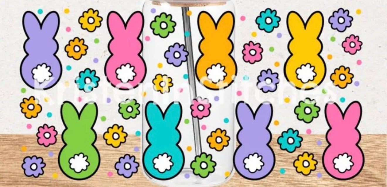 Cup wraps uvdtf Peeps and floral