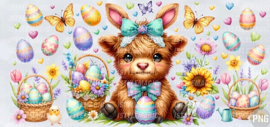 Cup wraps uvdtf highland cow Easter