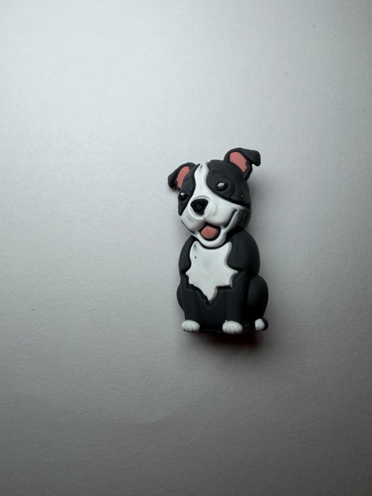 Focal 3d grey and white dog