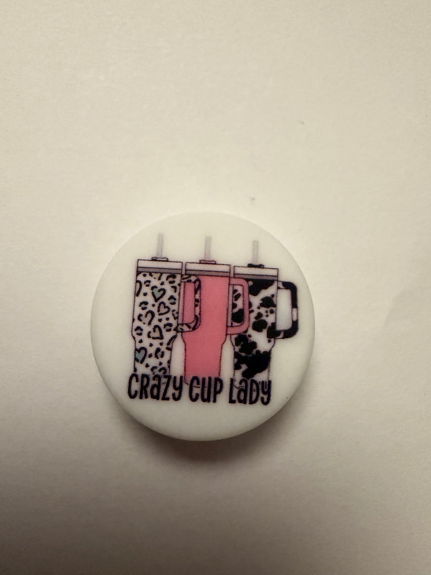 Focal 2d circle crazy cup lady with tumblers on it