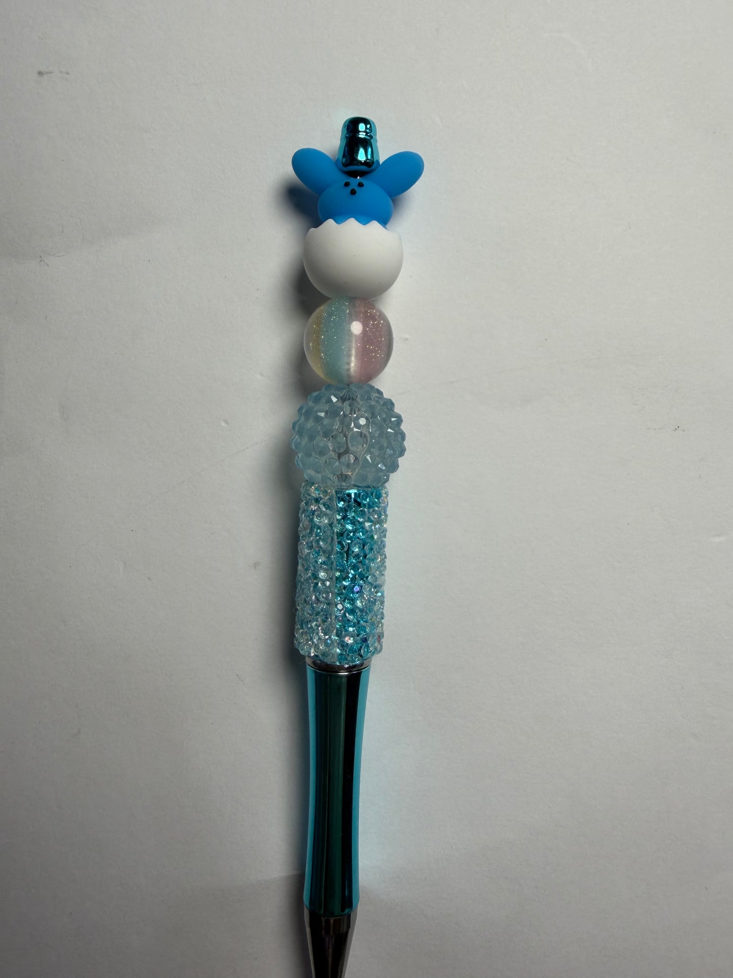 Premade Ready to ship blue glow in dark Easter  peeps pen
