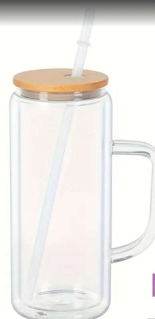 Snow globe 20oz glass with handle