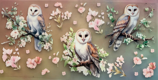 uvdtf  transfer wrap owls floral
