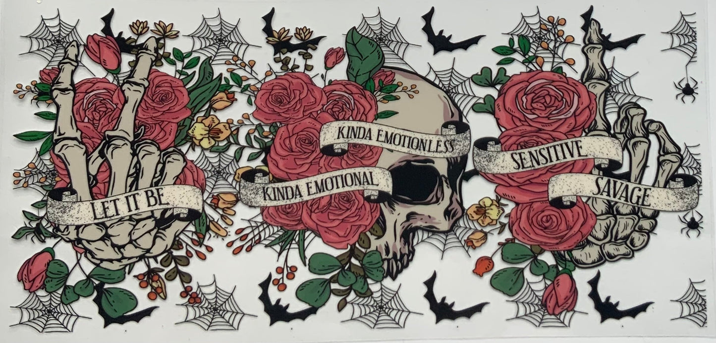 uvdtf  transfer wrapskull hand floral mental health