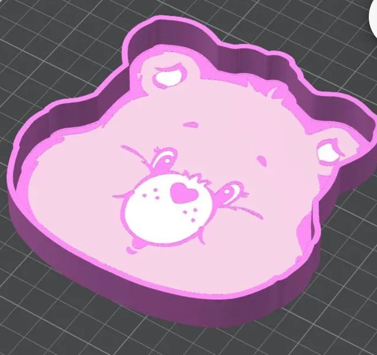 3d printed  bead tray Pink carebear head