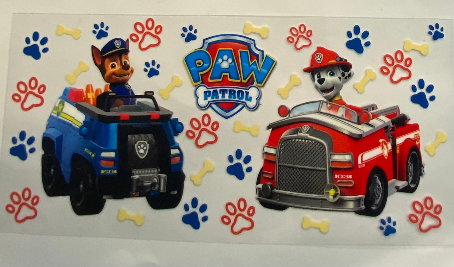 uvdtf  transfer wrap paw patrol with Marshall