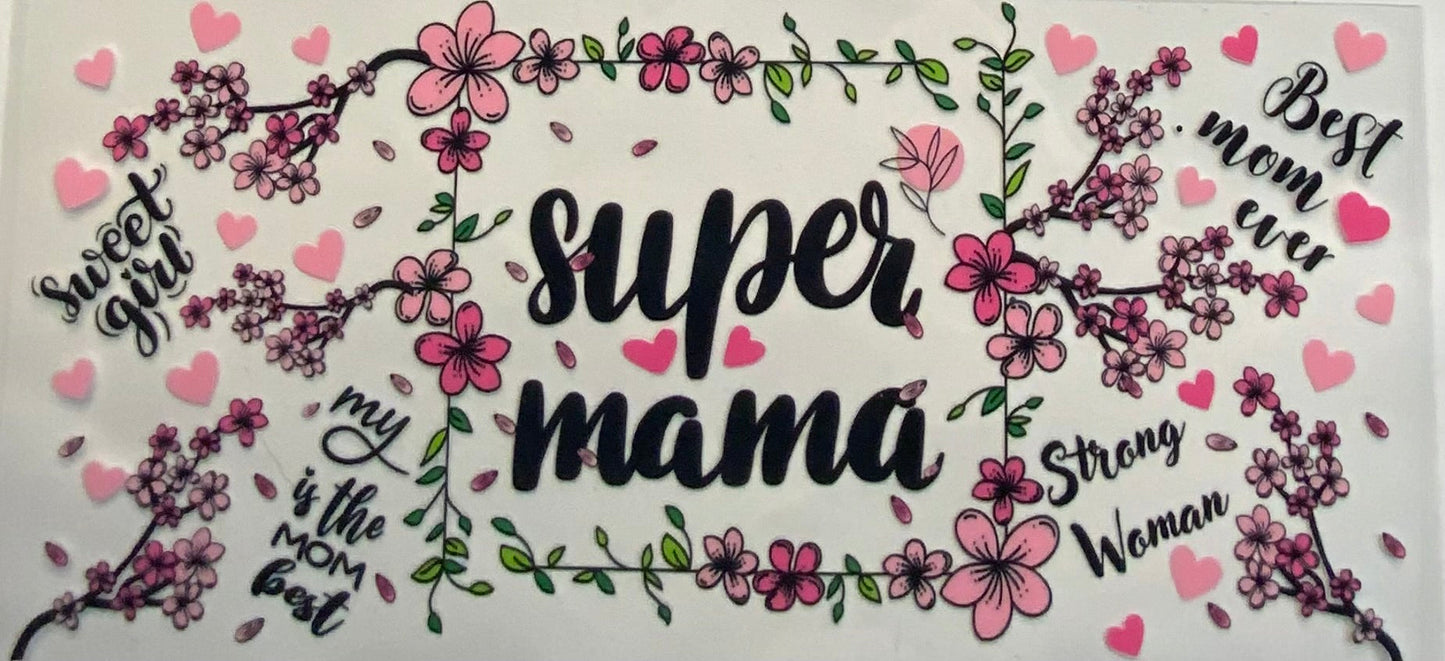 uvdtf  transfer wrap floral super mama