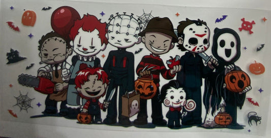 Cup wraps uvdtf  Halloween cartoon scary guys together