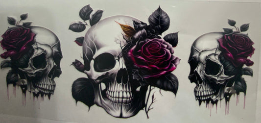Cup wraps uvdtf  Skull purple floral
