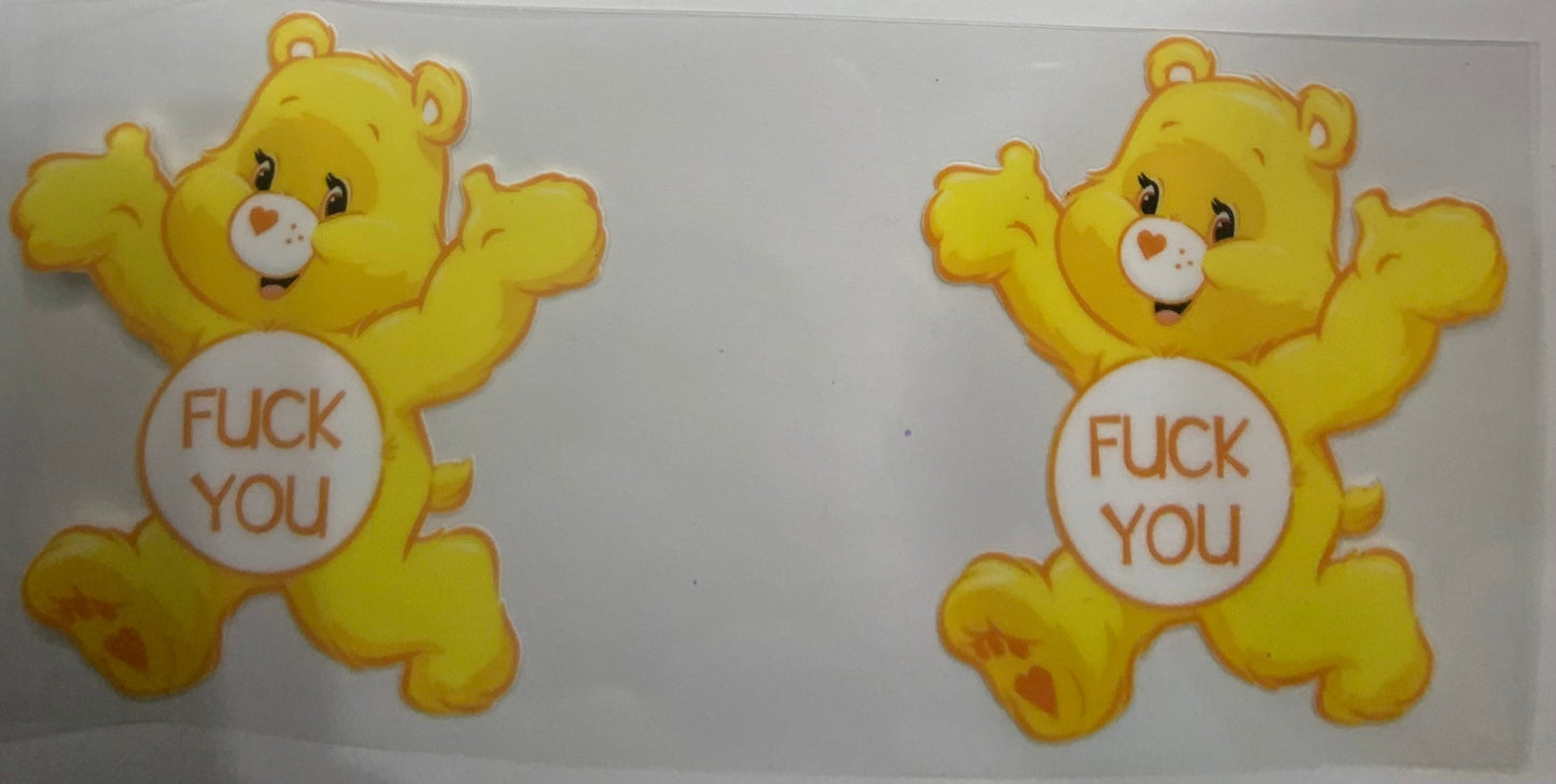 Cup wraps uvdtf  Yellow Care Bears fuck you