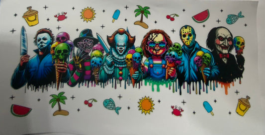 Cup wraps uvdtf  Summer theme Halloween scary guys