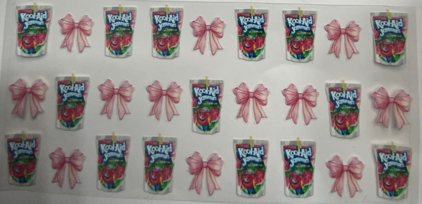 Cup wraps uvdtf  Kool-aid jammers drink with pink bow