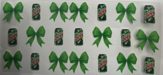 Cup wraps uvdtf  Mountain Dew drinks with bows