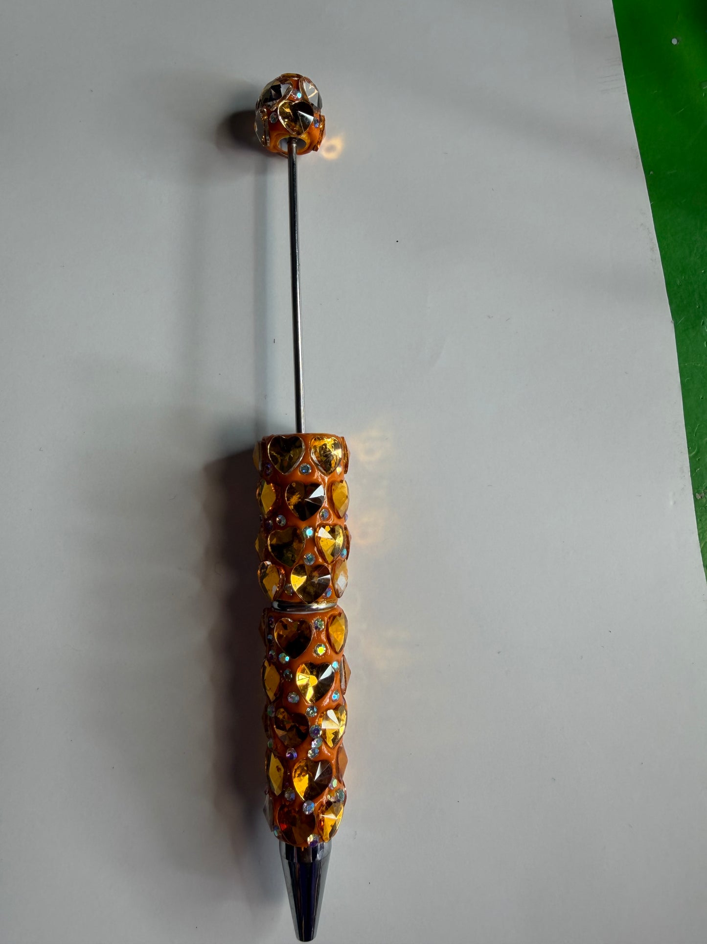 Beadable pens just the pen Gold gem hearts