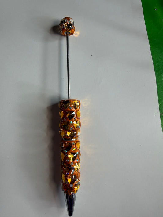 Beadable pens just the pen Gold gem hearts