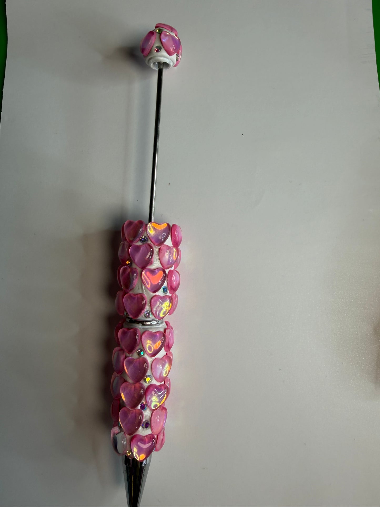 Beadable pens just the pen Hot pink hearts