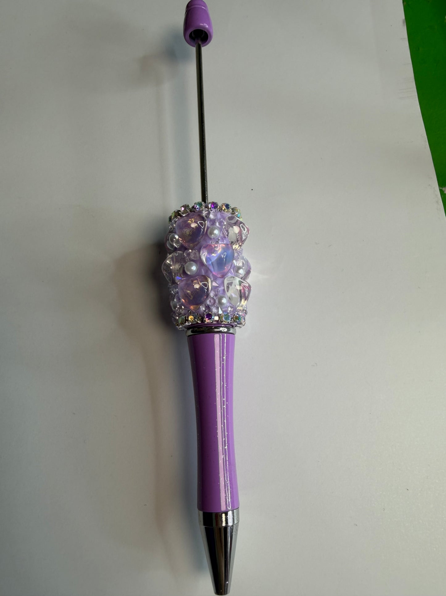 Beadable pens just the pen Half done Purple Hearts