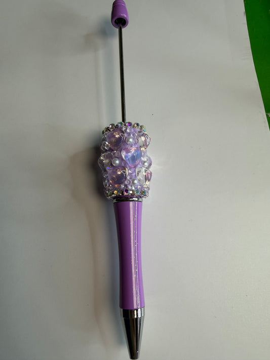 Beadable pens just the pen Half done Purple Hearts
