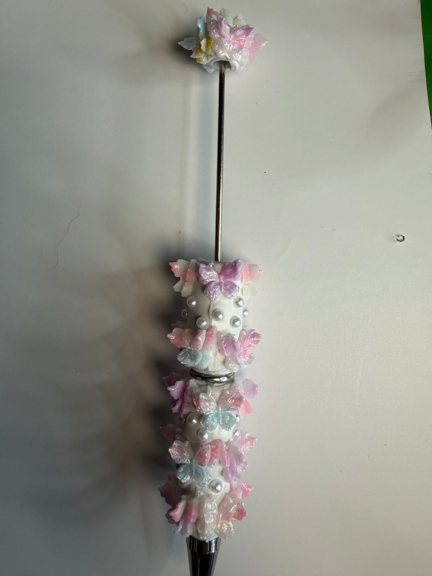 Beadable pens just the pen soft butterfly glow in dark rainbow