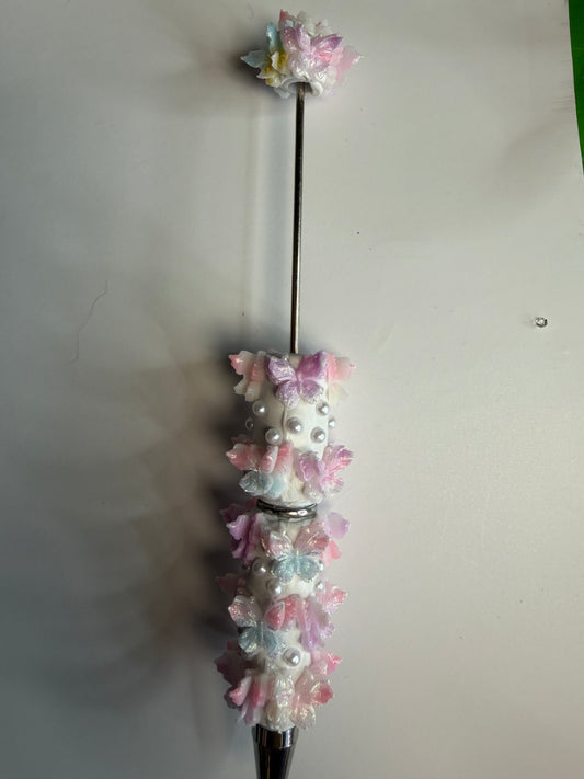 Beadable pens just the pen soft butterfly glow in dark rainbow