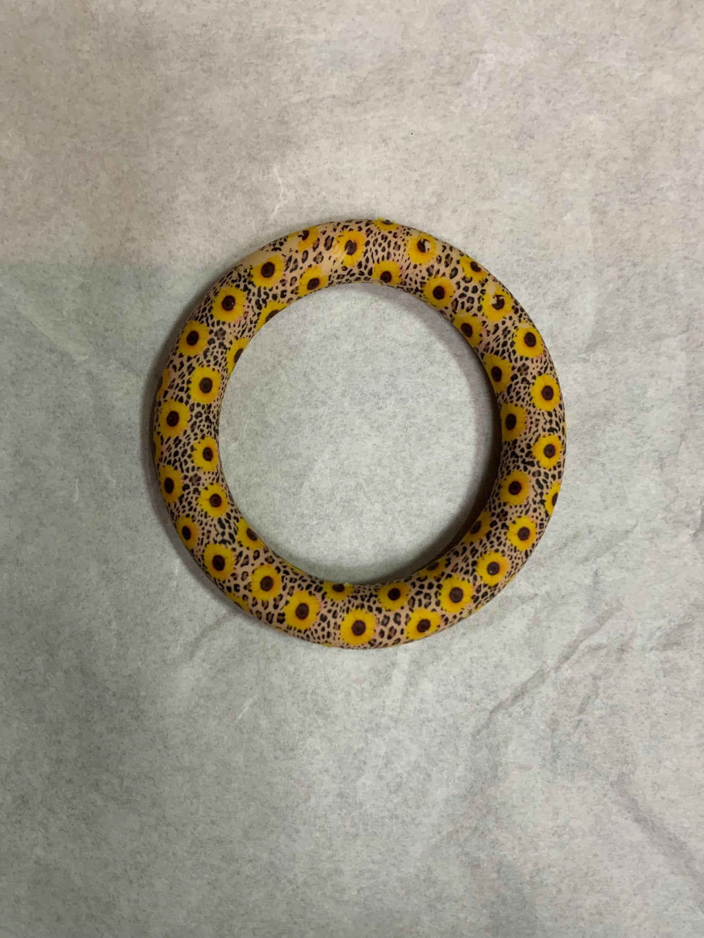 Car  charm just the circle Sunflower leopard