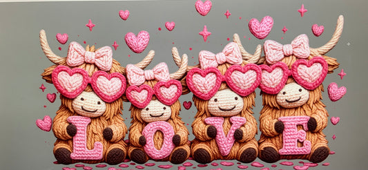 uvdtf  transfer wrap Highland cow love coquette look