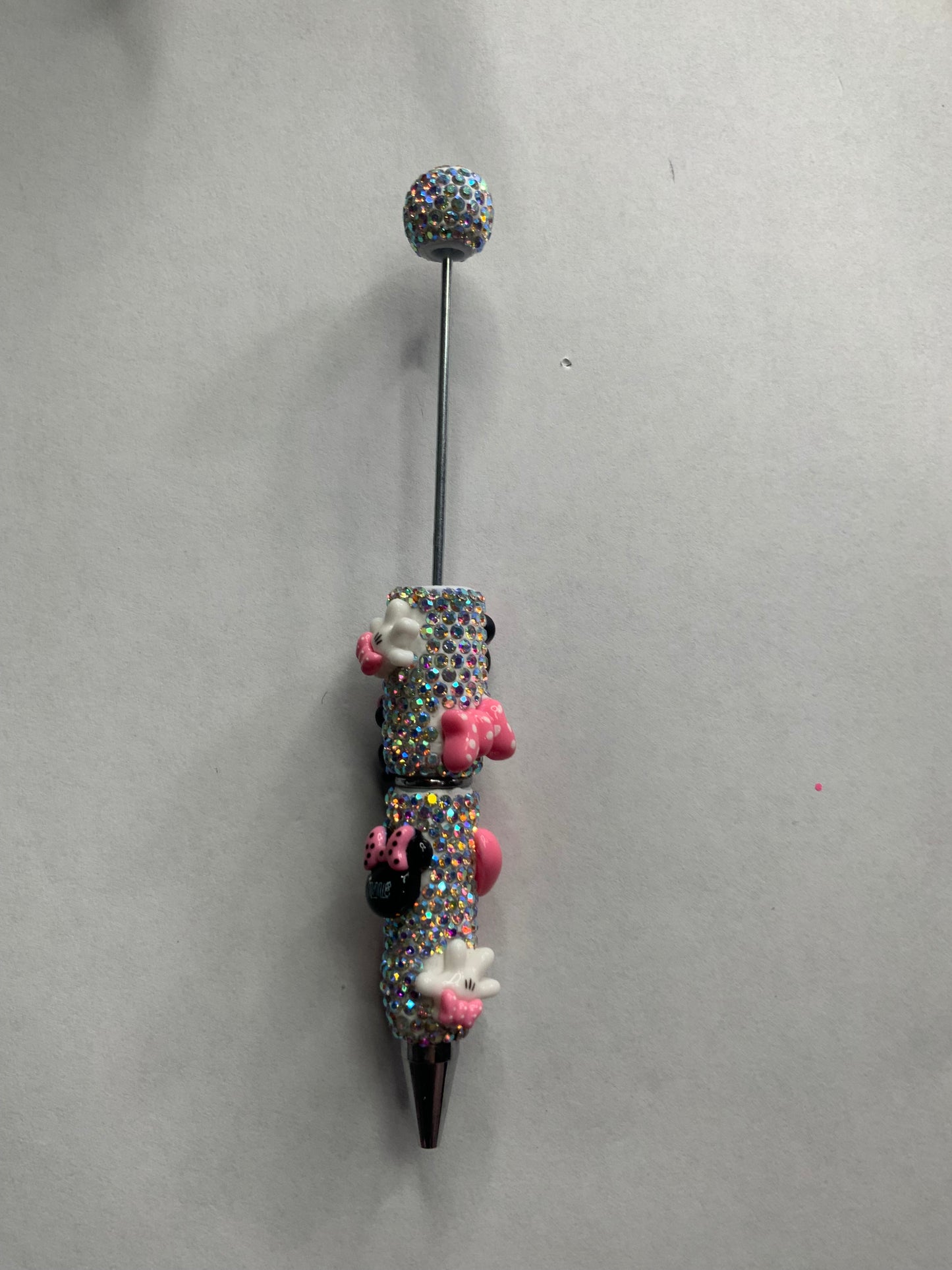 Beadable pens just the pen Pink Minnie silver rhinestone