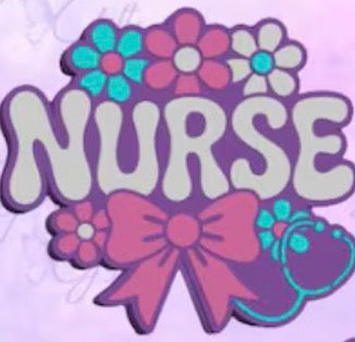 3d printed straw topper Nurse with flowers