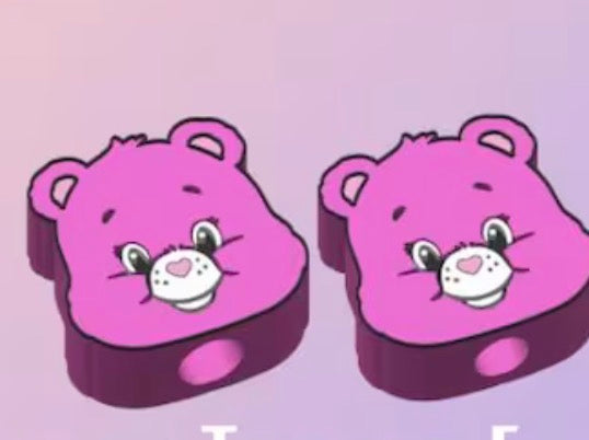3d printed straw topper Pink carebear