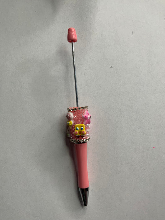 Beadable pens just the pen Half done SpongeBob with friends