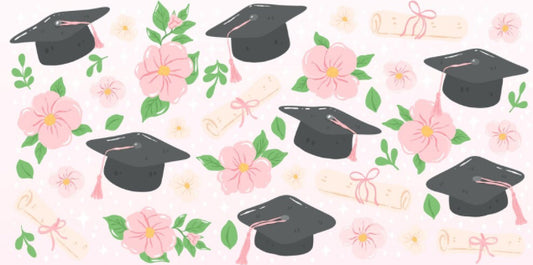 Cup wraps uvdtf Graduation cap with floral